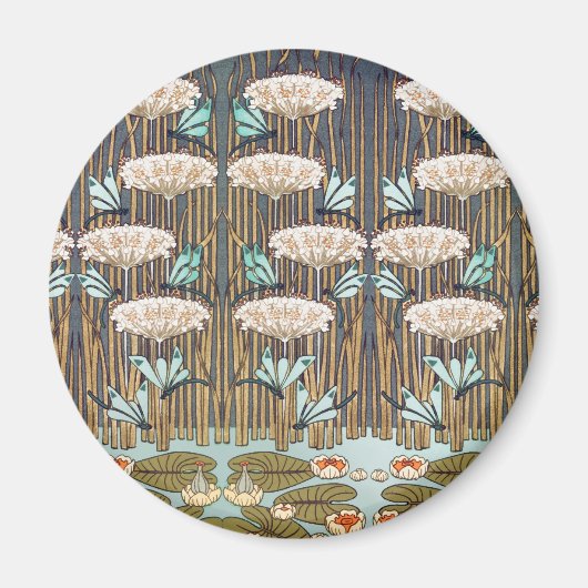 ドラゴンフライ睡蓮マーシュアールヌーボー マグネット (正面)