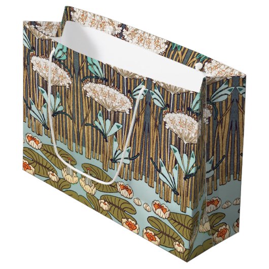 ドラゴンフライ睡蓮マーシュアールヌーボー ラージペーパーバッグ (正面アングル)