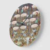 ドラゴンフライ睡蓮マーシュアールヌーボー ラージ壁時計 (傾斜)