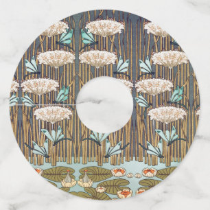 ドラゴンフライ睡蓮マーシュアールヌーボー ワイングラスタグ