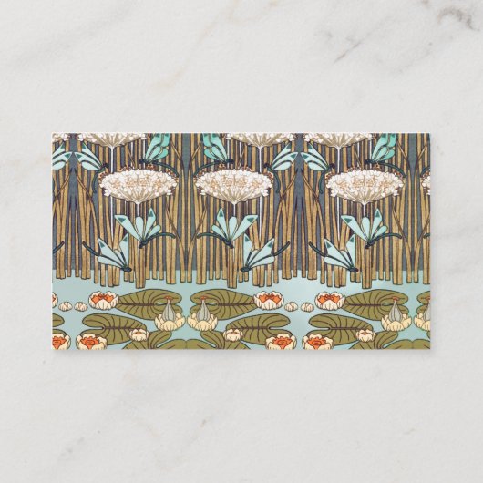 ドラゴンフライ睡蓮マーシュアールヌーボー 名刺 (裏面)