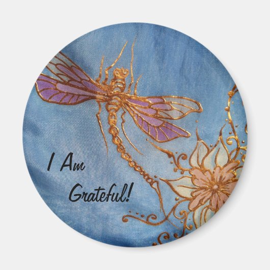 ドラゴンフライ磁石：感謝してる！ マグネット (正面)