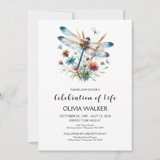 ドラゴンフライ祝葬儀の人生 招待状 (正面)