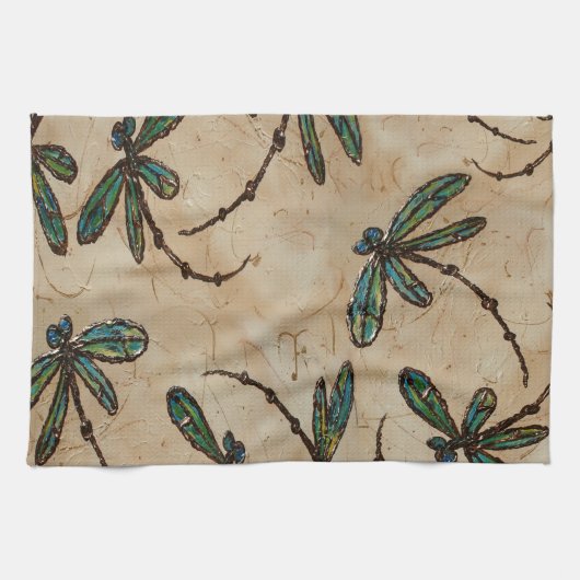 ドラゴンフライ素朴クリーム キッチンタオル (横)