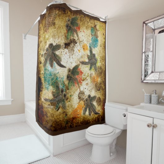 ドラゴンフライ素朴スプラッシュ シャワーカーテン (インサイチュ)