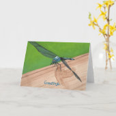 ドラゴンフライ絵を描カードであいさつ カード (黄色い花)