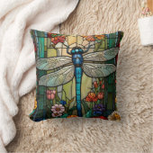 ドラゴンフライ絵画アートのボタニカルボホシックな森 クッション (ブランケット)