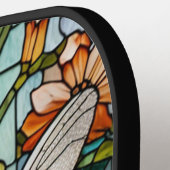 ドラゴンフライ絵画アートのボタニカルボホシックな森 ピックルボールラケット (左詳細)