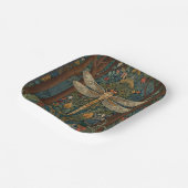 ドラゴンフライ絵画アートのボタニカルボホシックな森 ペーパープレート (傾斜あり)