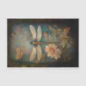 ドラゴンフライ花模様2デコページ紙 薄葉紙 (正面)