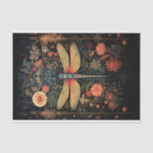 ドラゴンフライ花模様4デコページ紙 薄葉紙 (正面)