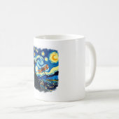 ドラゴンフライ芸術的シャツバンゴッホ星空の夜ドラ コーヒーマグカップ (正面右)