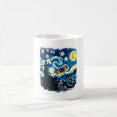 ドラゴンフライ芸術的シャツバンゴッホ星空の夜ドラ コーヒーマグカップ (中央)