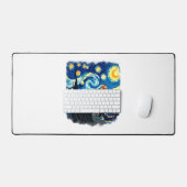 ドラゴンフライ芸術的シャツバンゴッホ星空の夜ドラ デスクマット (キーボード&マウス)