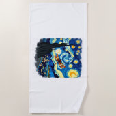 ドラゴンフライ芸術的シャツバンゴッホ星空の夜ドラ ビーチタオル (正面)