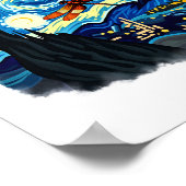 ドラゴンフライ芸術的シャツバンゴッホ星空の夜ドラ ポスター (角)