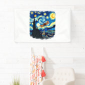 ドラゴンフライ芸術的シャツバンゴッホ星空の夜ドラ 横断幕 (インサイチュ)