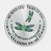 ドラゴンフライ記念私の心はまだ話している メタルオーナメント (裏面)