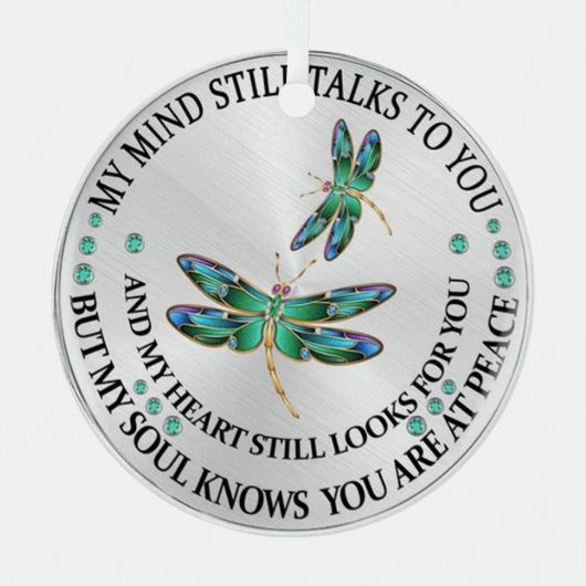 ドラゴンフライ記念私の心はまだ話している メタルオーナメント (正面)