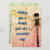 ドラゴンフライ誕生日カード！ 招待状 (正面/裏面)