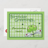 ドラゴンフライ誕生日パーソナライズ ポストカード (正面/裏面)