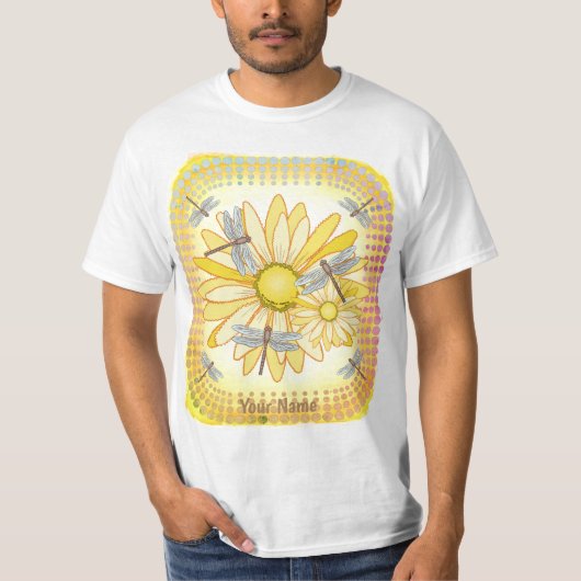 ドラゴンフライ イエロー デイジー Tシャツ (正面)