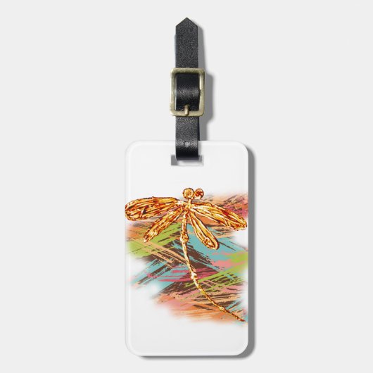 ドラゴンフライ・オレンジスプラッシュ ラゲッジタグ (正面縦)
