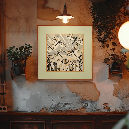 ドラゴンフライ・セレナーデ：アールデコ風景 ポスター