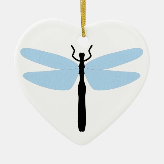 ドラゴンフライ – ハートオーナメント セラミックオーナメント (正面)