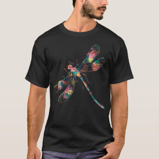 ドラゴンフライ 抽象的 カラー サマー スウォーム ニンフ ラバー Tシャツ