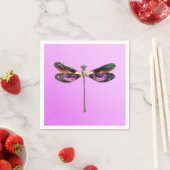 ドラゴンフライ – 銀、金ゴールド、紫と黒 スタンダードカクテルナプキン (インサイチュ)