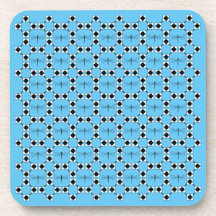 ドラゴンフライ – 青懸命プラスチック製コースター – 6セット