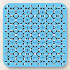 ドラゴンフライ – 青懸命プラスチック製コースター – 6セット コースター