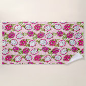 ドラゴンフラティピンクピタヤ ビーチタオル (正面)