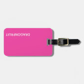 ドラゴンフルーツのピンク色の名前 ラゲッジタグ (正面横)