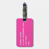 ドラゴンフルーツのピンク色の名前 ラゲッジタグ (裏面縦)