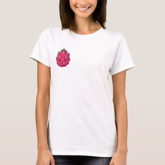 ドラゴンフルーツの可愛いキャラクター Tシャツ (正面)