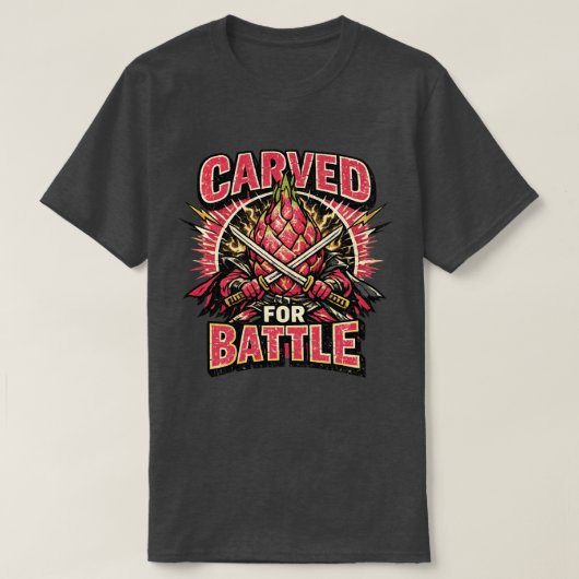 ドラゴンフルーツの決闘士 - 戦いのために彫られた Tシャツ (デザイン正面)