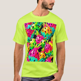 ドラゴンフルーツの鮮やかなパターン Tシャツ