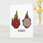 ドラゴンフルーツアニメイラストレーション カード (黄色い花)