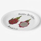 ドラゴンフルーツアニメイラストレーション ペーパープレート (アングル)