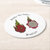 ドラゴンフルーツアニメイラストレーション ラウンドペーパーコースター (アングル)