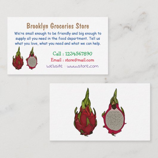 ドラゴンフルーツアニメイラストレーション 名刺 (正面/裏面)