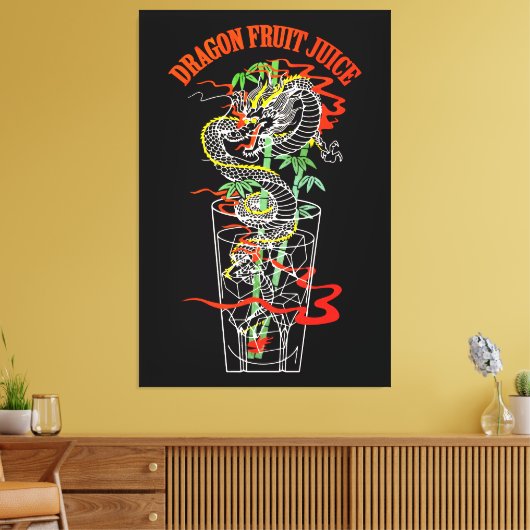 ドラゴンフルーツジュース キャンバスプリント (インサイチュ (リビング))