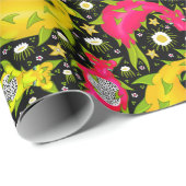 ドラゴンフルーツドラゴン – 熱帯パーティー ラッピングペーパー (ロールコーナー)