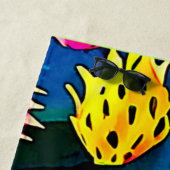 ドラゴンフルーツパターンアート ビーチタオル (インサイチュ)