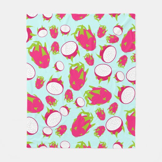 ドラゴンフルーツパターン フリースブランケット (正面)