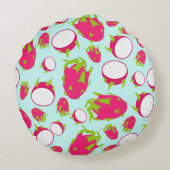 ドラゴンフルーツパターン ラウンドクッション (裏面)