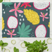 ドラゴンフルーツ熱帯開花キッチンタオル キッチンタオル (折り畳み)