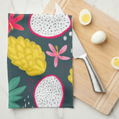 ドラゴンフルーツ熱帯開花キッチンタオル キッチンタオル (四つ折り)